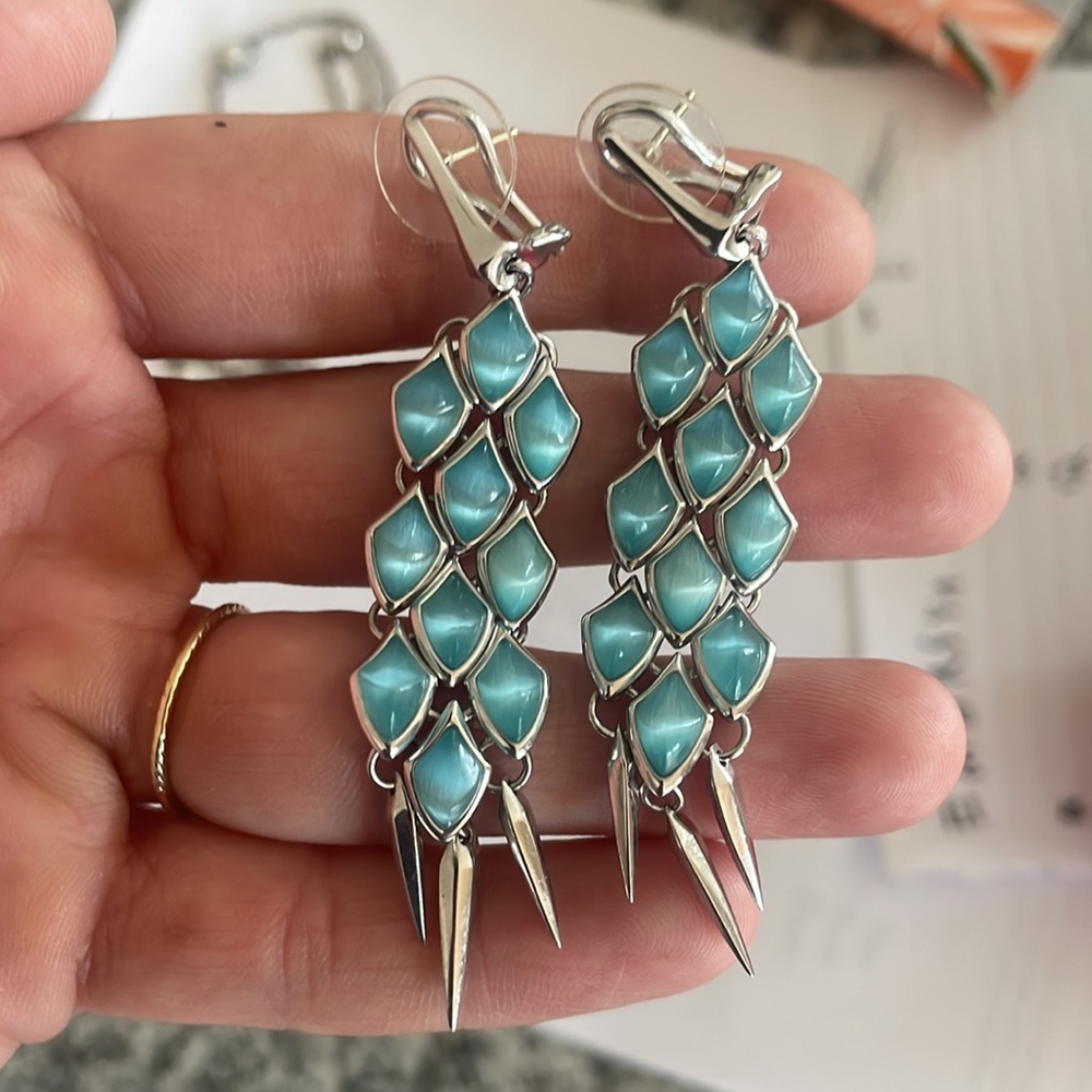 Stephe Webster Blue Cats eye Earrings